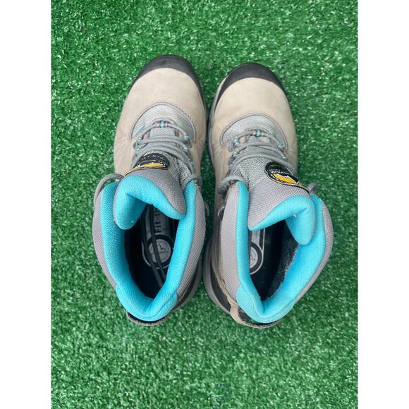 La Sportiva FC Eco 4 GTX Goretex Tan Blue Mid Leather Hiking Boots Womens US 7.5 - Picture 6 of 8